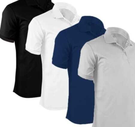 Polo Neck T-Shirt (Multicolor, S) (Pack of 4)