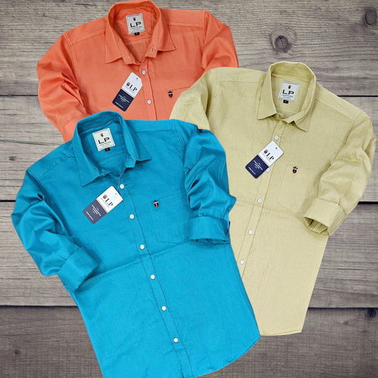 Full Sleeves Solid Shirt for Men (Multicolor, M)