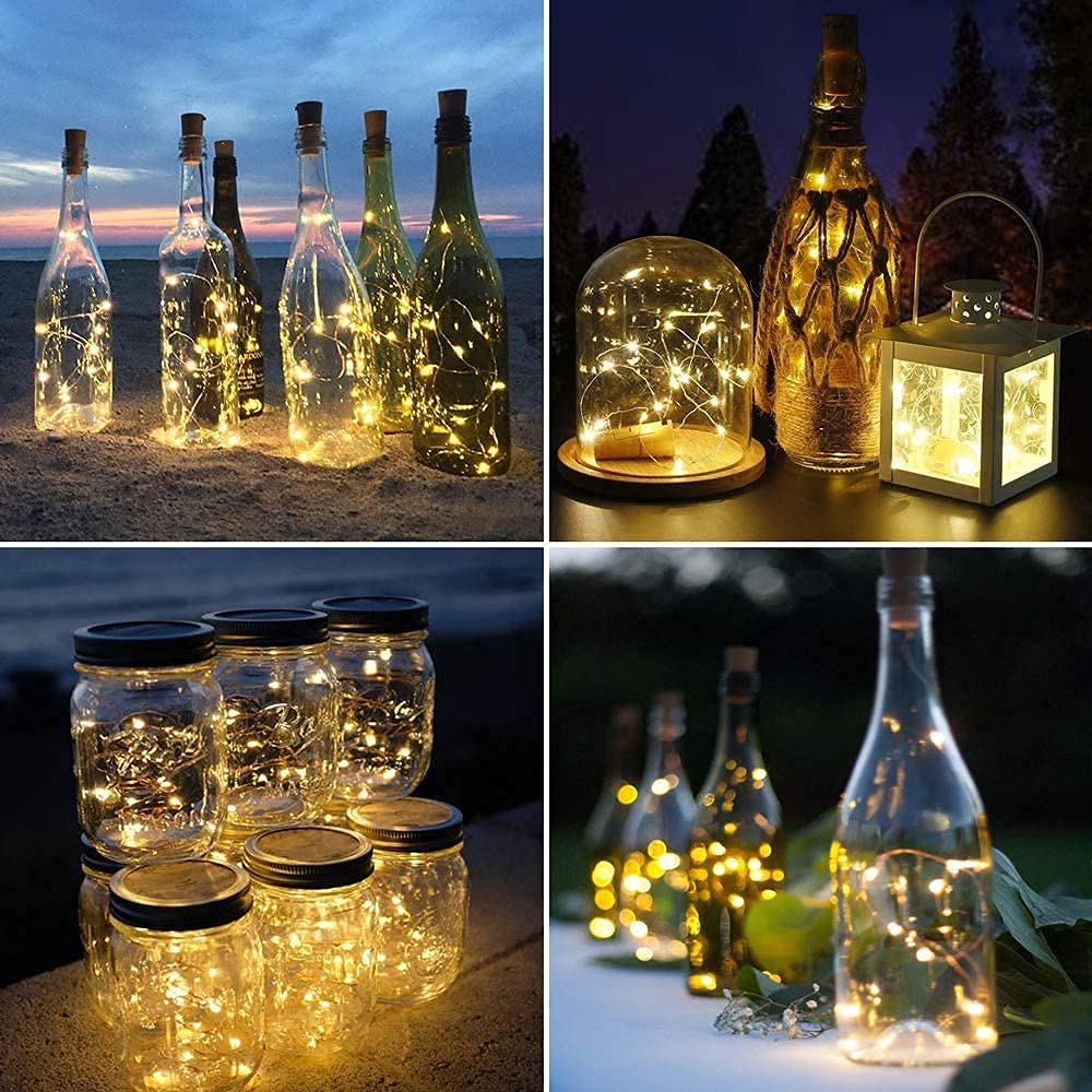 Wine Bottles Cork String Lights - Battery Powered - Decorations for Garden, Wedding, Christmas & Party - Warm Light –  LEDs/3 Ft (Pack of 5)