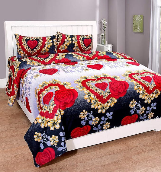 Microfiber Double Floral Flat Bedsheet