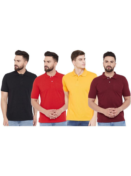 Ketex Cotton Blend Half Sleeves Polo Tshirt (Pack of 4)