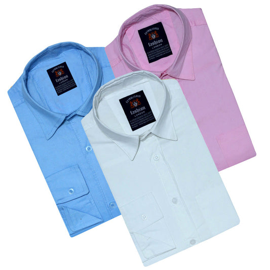 Pack of 3 Plain Shirts