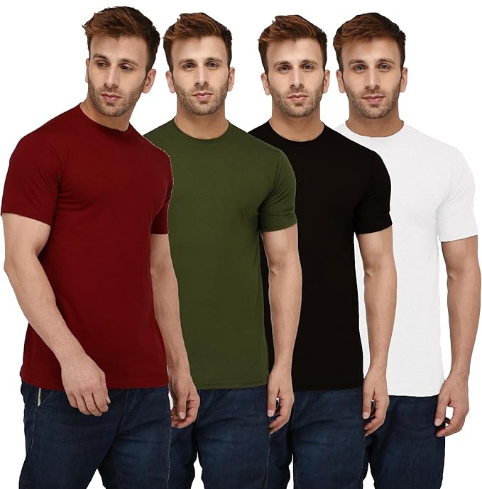 Pack of 4 Printed Round Neck T-Shirts