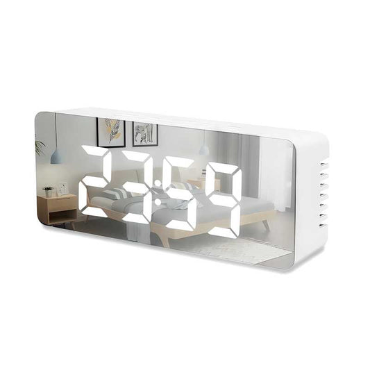 Digital LED Mirror Alarm Clock with Date, Temperature and Snooze Function