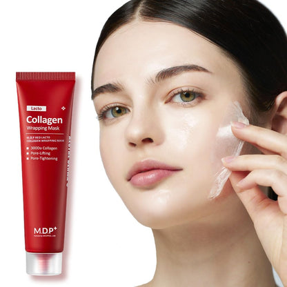 MDP RED LACTO COLLAGEN WRAPPING MASK, Glowy Skin, Skin Elasticity, Hydrating, 2.36oz/70ml,Peel-off Mask, Pore Lifting and Minimizing, Korean Glass Skin