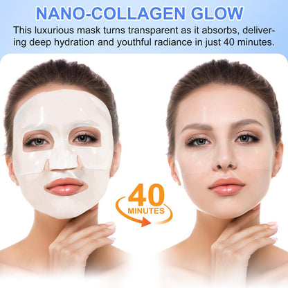 Collagen Deep Overnight Mask- Collagen Hydrating Sheet Masks, Anti Wrinkle Lifting Face Mask for All Skin Types - Restores Elasticity, moisturizing & Firmness - Night Hydrogel Wrapping Mask (Skin)