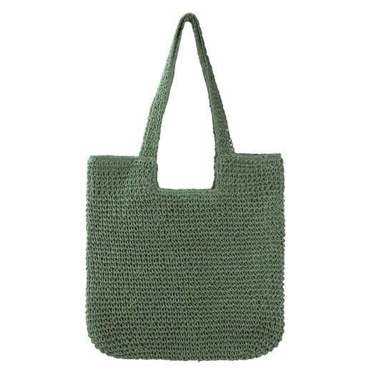 Vipost Straw Beach Tote Bag for Women Large Green Summer Woven Straw Bag Lightweight Sturdy Shoulder Handbags for Travel,Vacation