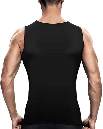 Sweat Shaper Men?s Premium Slimming Shapewear Workout Sauna Tank Top Vest for Gym Sports ( Black )