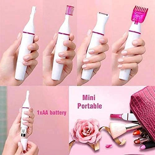 Plastic 5 in 1 Trimmer for Women (White)